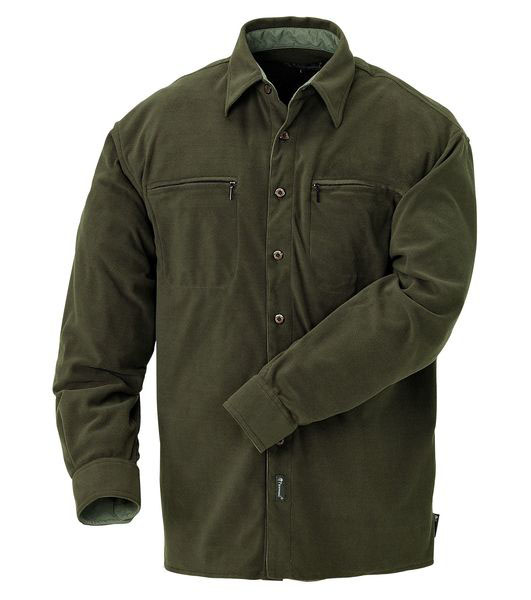 Мужская рубашка из зеленого флиса