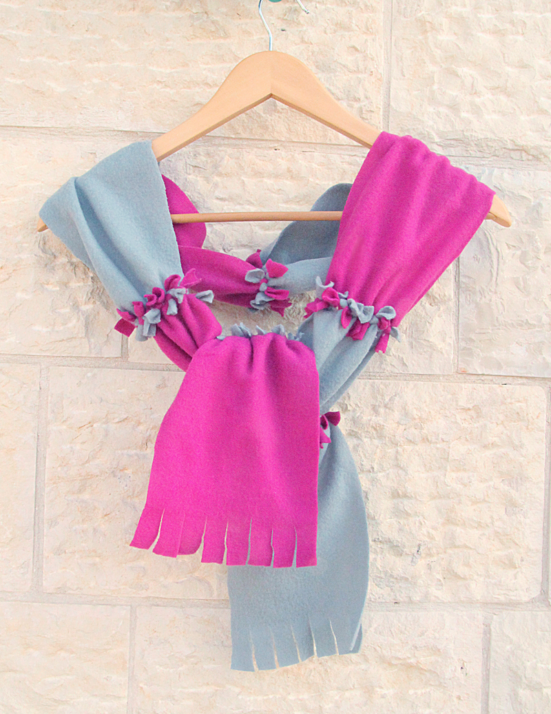 Двухцветный флисовый шарф
