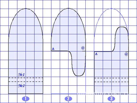 Выкройка варежек